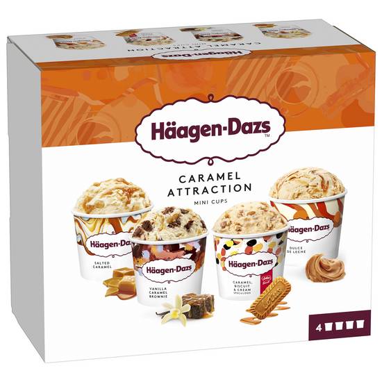 Häagen-Dazs - Crème glacée caramel attraction en mini pots (assortis)