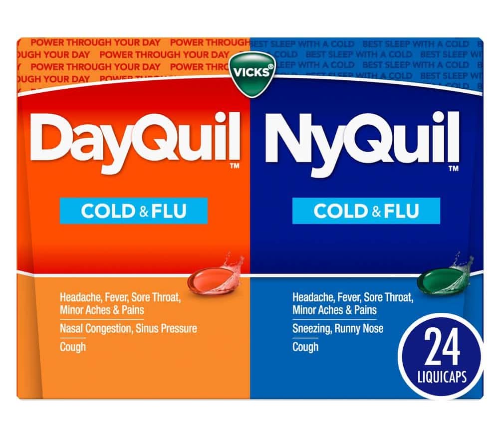 Vicks Dayquil And Nyquil Cold And Flu Acetaminophen Liquicaps (24-Cnt)