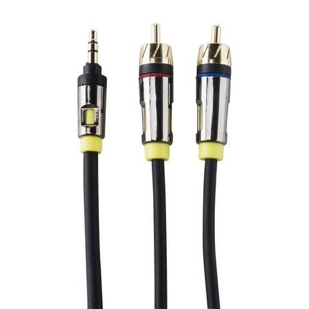 Onn 2-Male Rca Audio Cable With Gold Contacts, 6 FT./1.8 m 3.5 mm (3 ct)