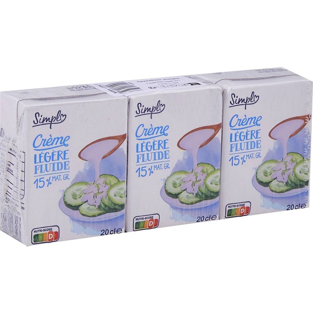 Simpl - Crème légère fluide (3 pièces, 200 ml) (600ml)