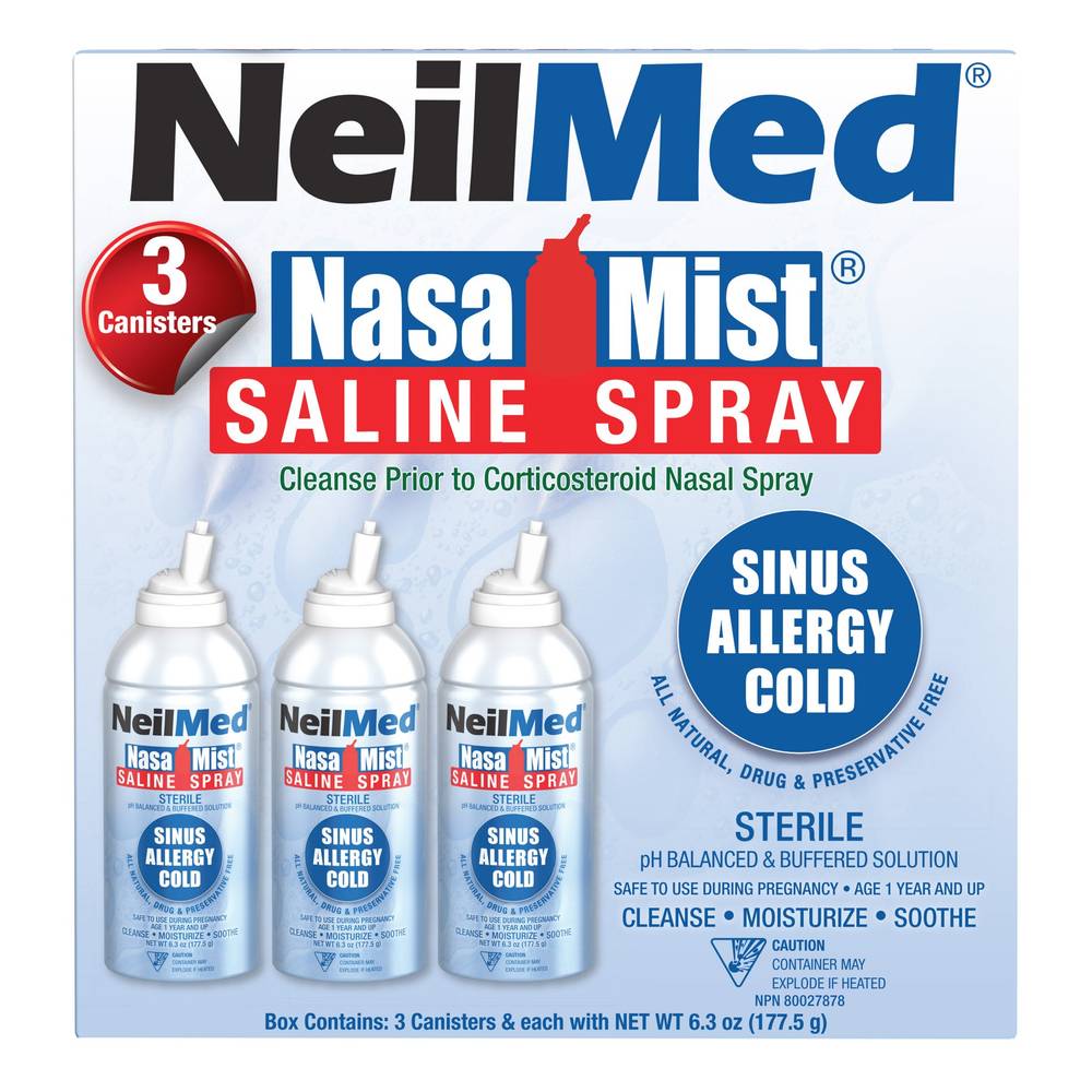 Neilmed Nasa Mist Saline Spray, 3 X 177 Ml