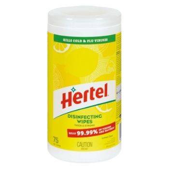 Hertel hertel lingettes lemon 75 warehouse supply (1 unit) - eucalyptus disinfectant wipes (75 wipes)