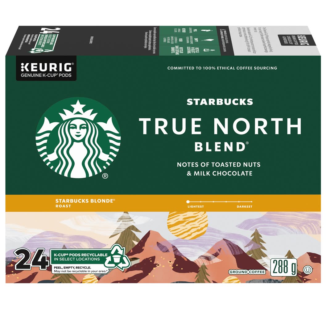 Starbucks True North Blend Ground Coffee K-Cup Pods (288 g, 24 ct)