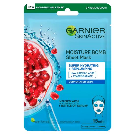 Garnier Moisture Bomb Pomegranate Hydrating Sheet Mask For Dehydrated Skin (28g)