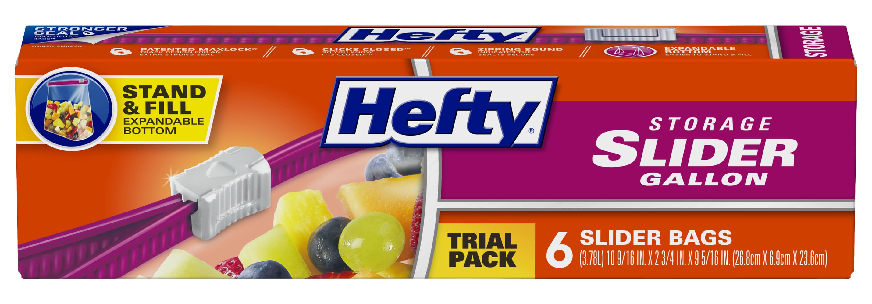 Hefty Trial pack Storage Gallon Slider Bags (6 ct)