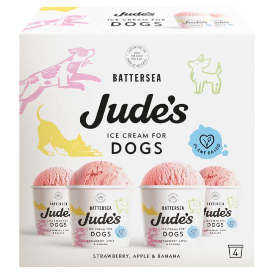 Jude's Ice Cream For Dogs Strawberry, Apple & Banana 4 X 90ml (360ml)