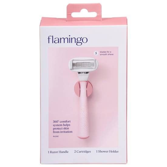 Flamingo Rose 5 Blades Shaving Kit (4 ct)