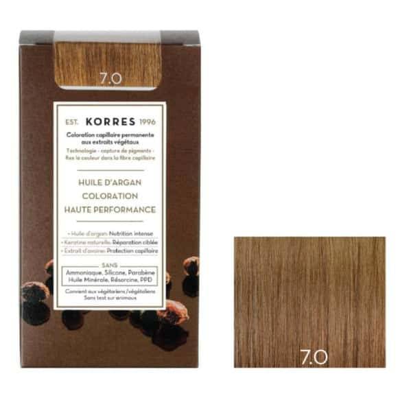 Korres - Coloration permanente huile d'argan, blond 7.0 (145ml)