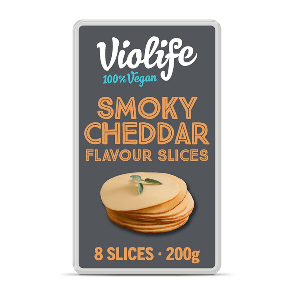 Violife Smoky Cheddar Flavour Slices Vegan Alternative to Cheese 200g