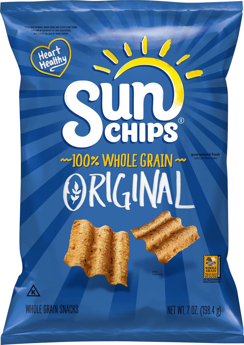 Sun Chips 100% Whole Grain Snack Chips, Original (7 oz)