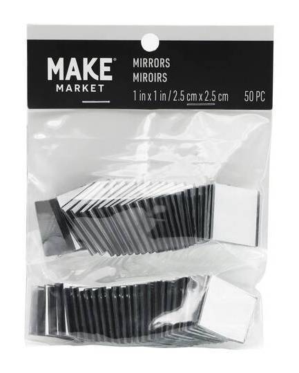 Make Market Square Glass Mirrors, 1x1 in (50 ct)