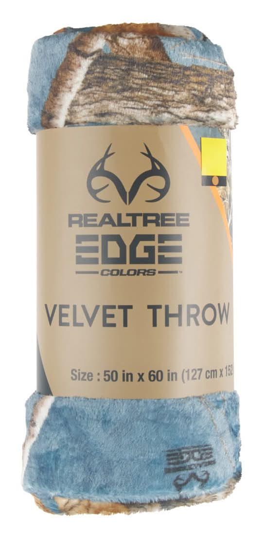 Realtree Edge Colors Velvet Throw Blanket 50 In X 60 In Assorted