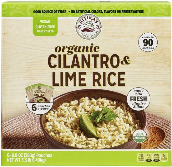 Ritika's Organic Cilantro & Lime Rice (6 x 8.8 oz)