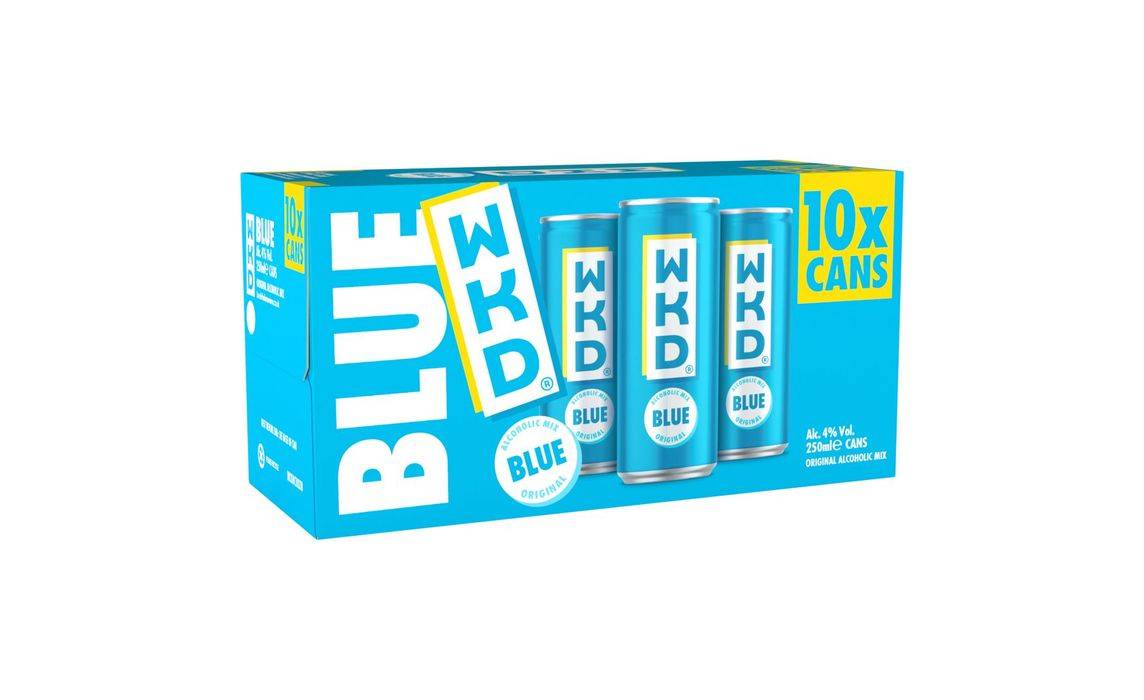 WKD Blue Alcoholic Mix Ready To Drink Cans 10 x 250ml (406789)