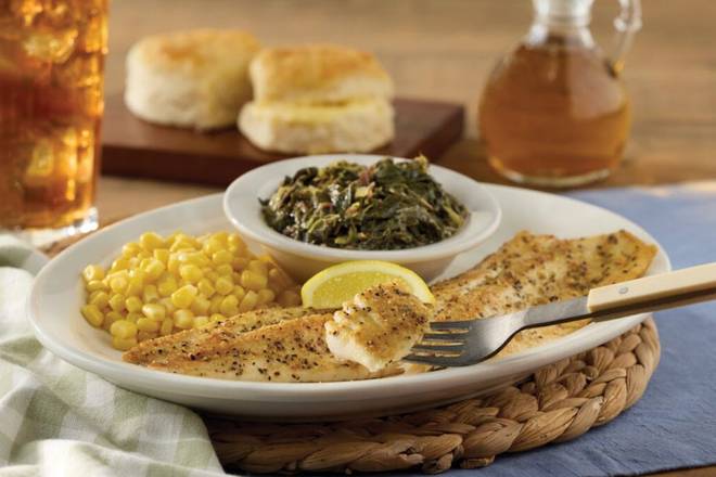 **MONDAY ONLY** Lemon Pepper Grilled Rainbow Trout n' Turnip Greens