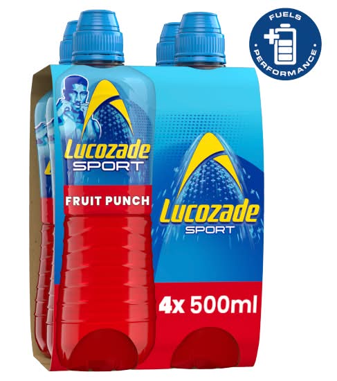 Lucozade Fruit Punch, Sport Drink (4 x 500ml)