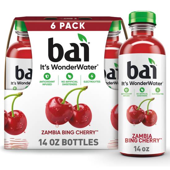 Bai Flavored Water Antioxidant Infused Beverage (6 pack, 14 oz) (zambia bing cherry)