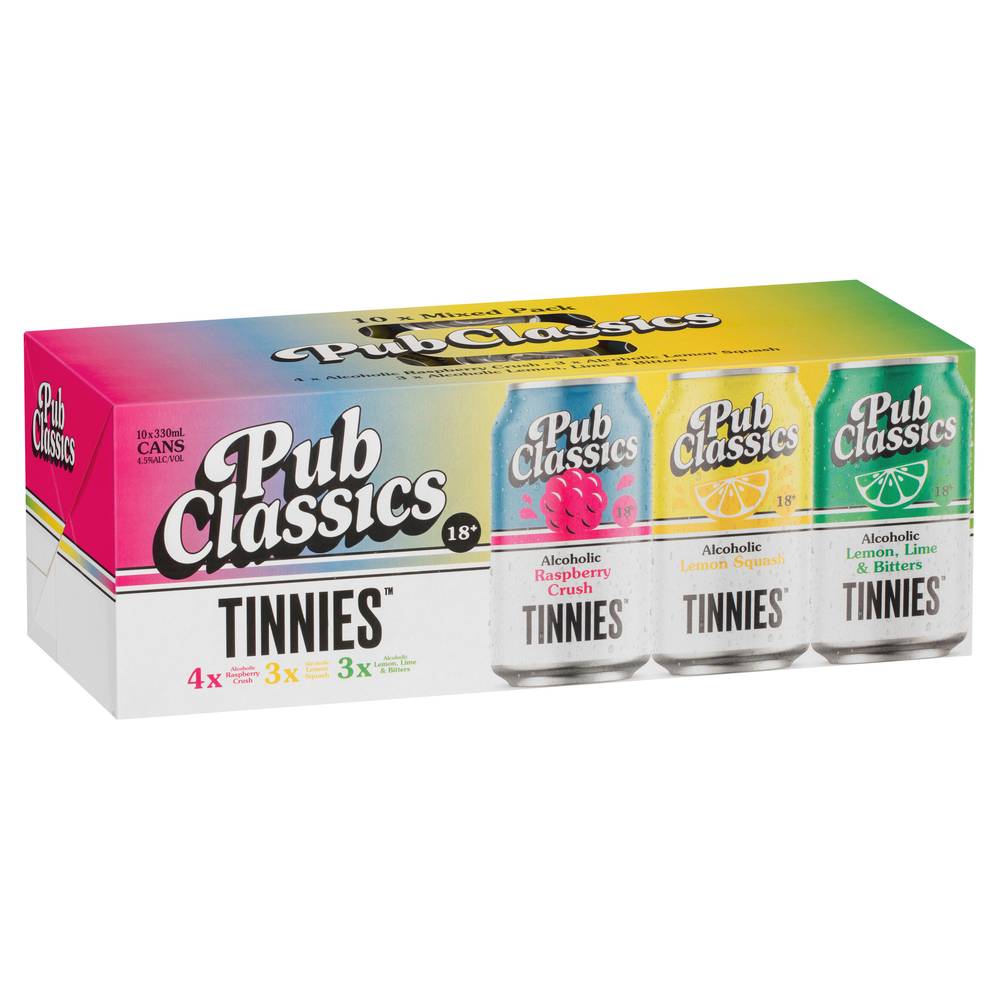 Tinnies Pub Classics Mixed Pack Can 330mL  X 10 Pack