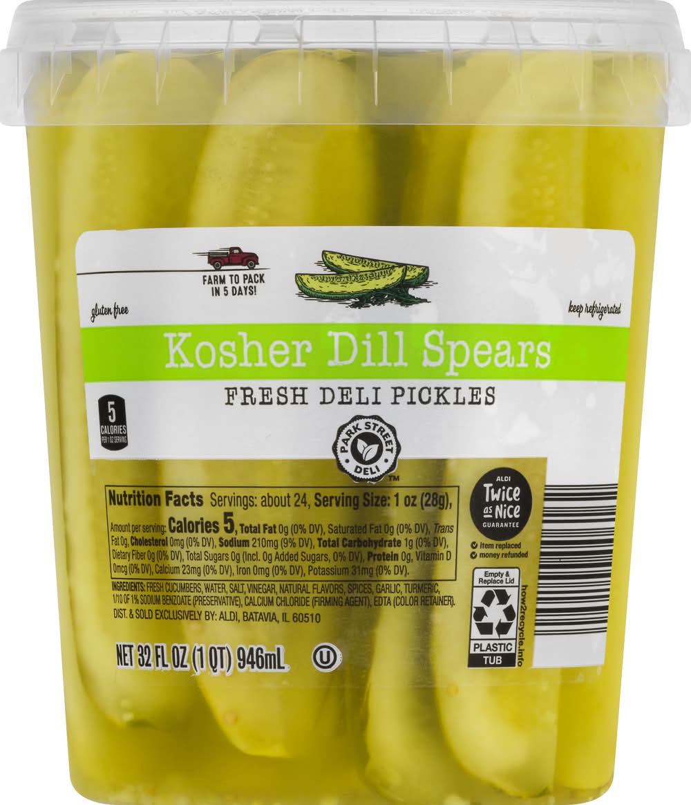 Park Street Deli Fresh Pickles, Kosher Dill Spears (32 fl oz)