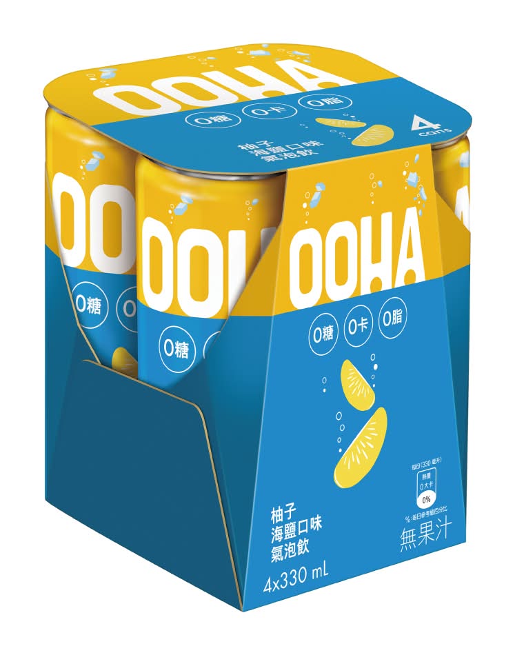 OOHA氣泡飲柚子海鹽330ml <330ml毫升 x 1 x 4Can罐>