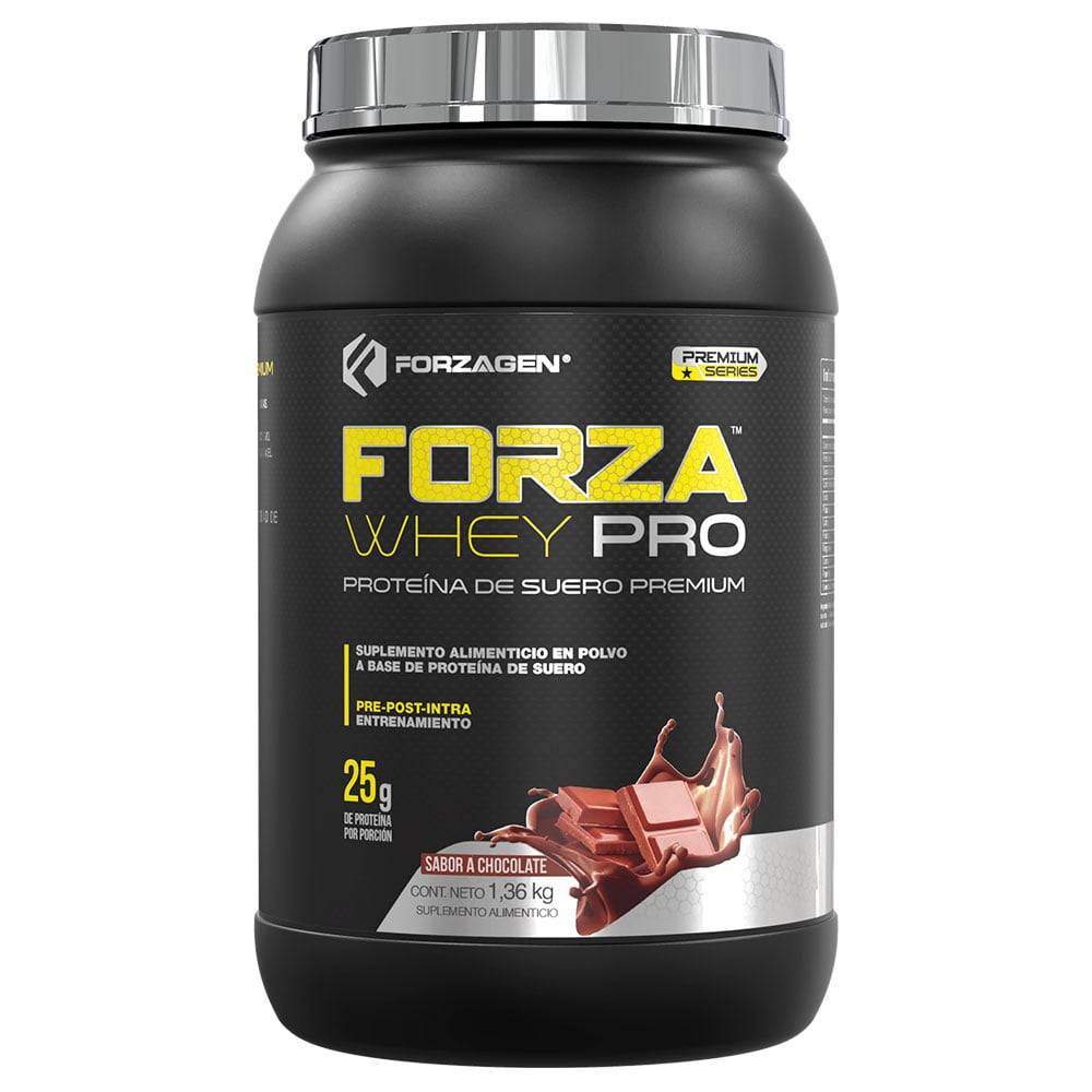 Forzagen proteína de suero premium forza whey pro chocolate (bote 1.36 kg)