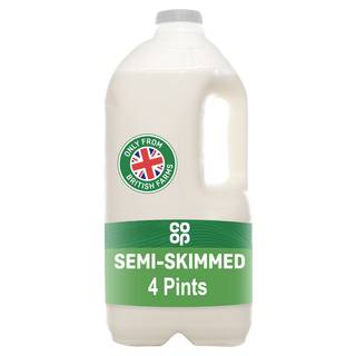 Co-op British Fresh Semi-Skimmed Milk 4 Pints/2.272L