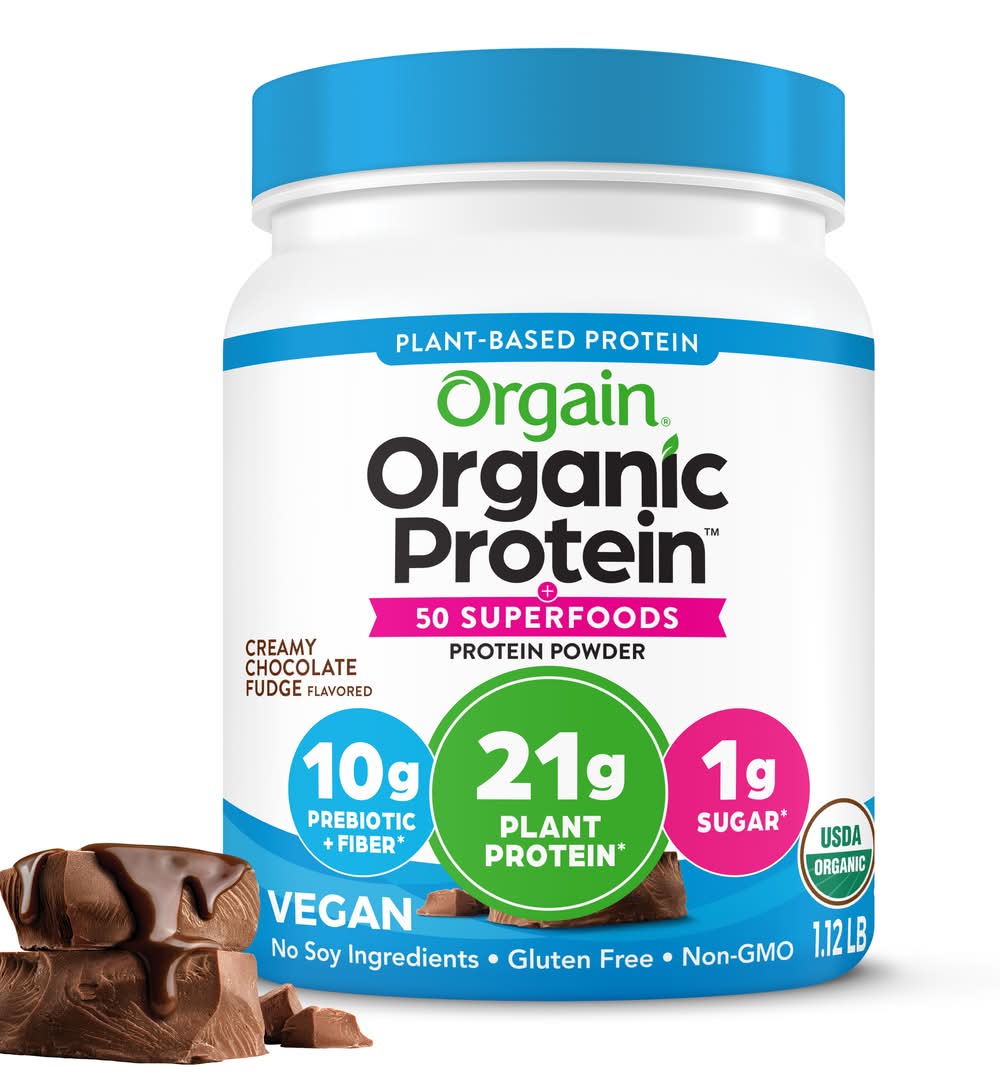 Orgain Plant Based Protein Powder, Creamy Chocolate Fudge (18 oz)