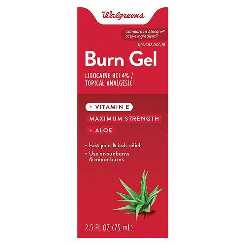 Walgreens Maximum Strength Burn Gel Topical Analgesic - 2.5 fl oz