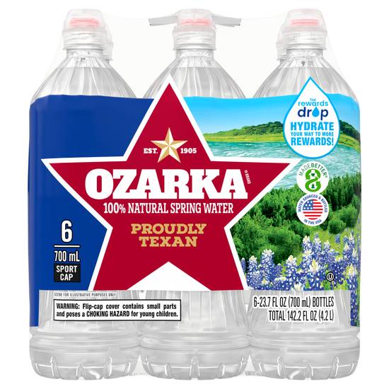 Ozarka 100% Natural Spring Water (6 pack, 23.7 fl oz)