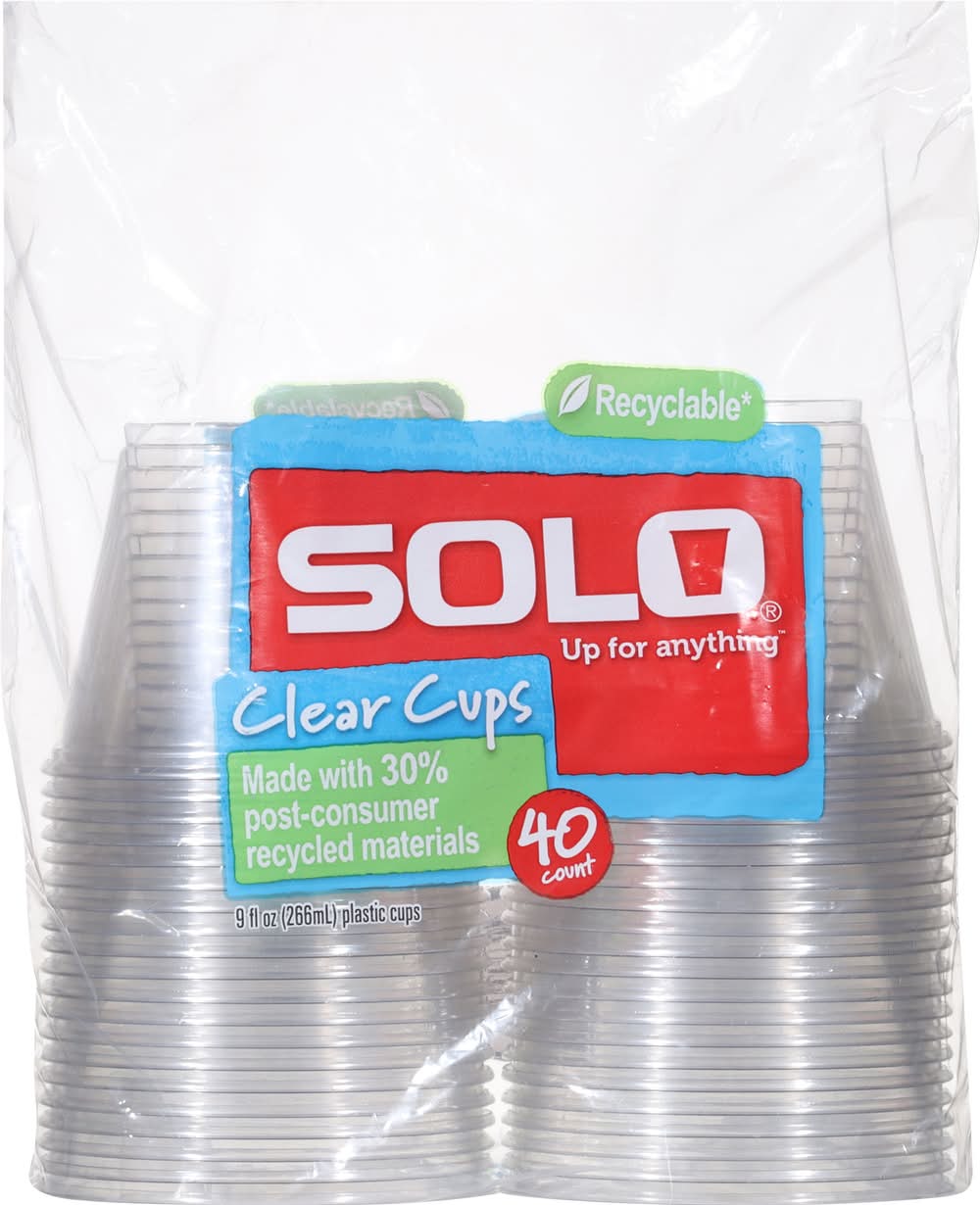 Solo Disposable Cups 9 fl oz, Clear (40 ct)