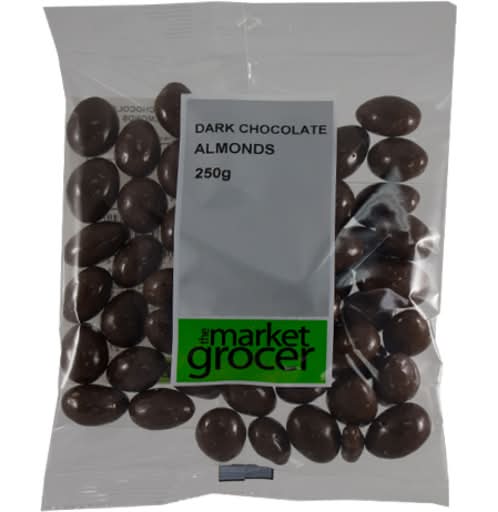 The Market Grocer Dark Chocolate Almonds (250g)