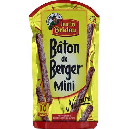 Mini saucisson bâton de berger nature JUSTIN BRIDOU - le sachet de 100g