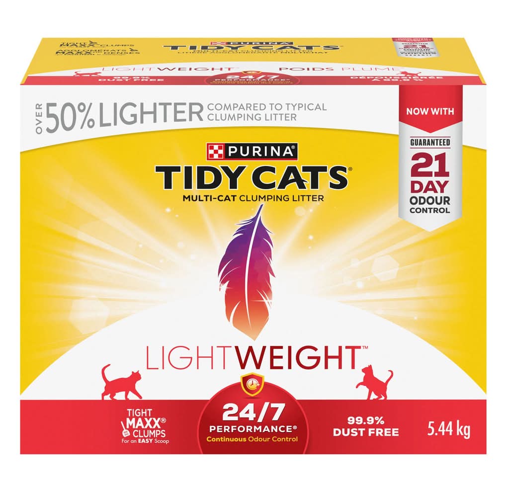 Tidy Cats LightWeight 24/7 Performance Multi-Cat Clumping Cat Litter, 12 lb