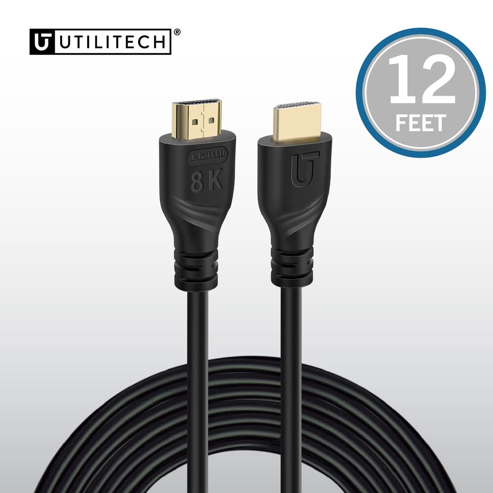 Utilitech 8k HDMI to HDMI 12-ft Black