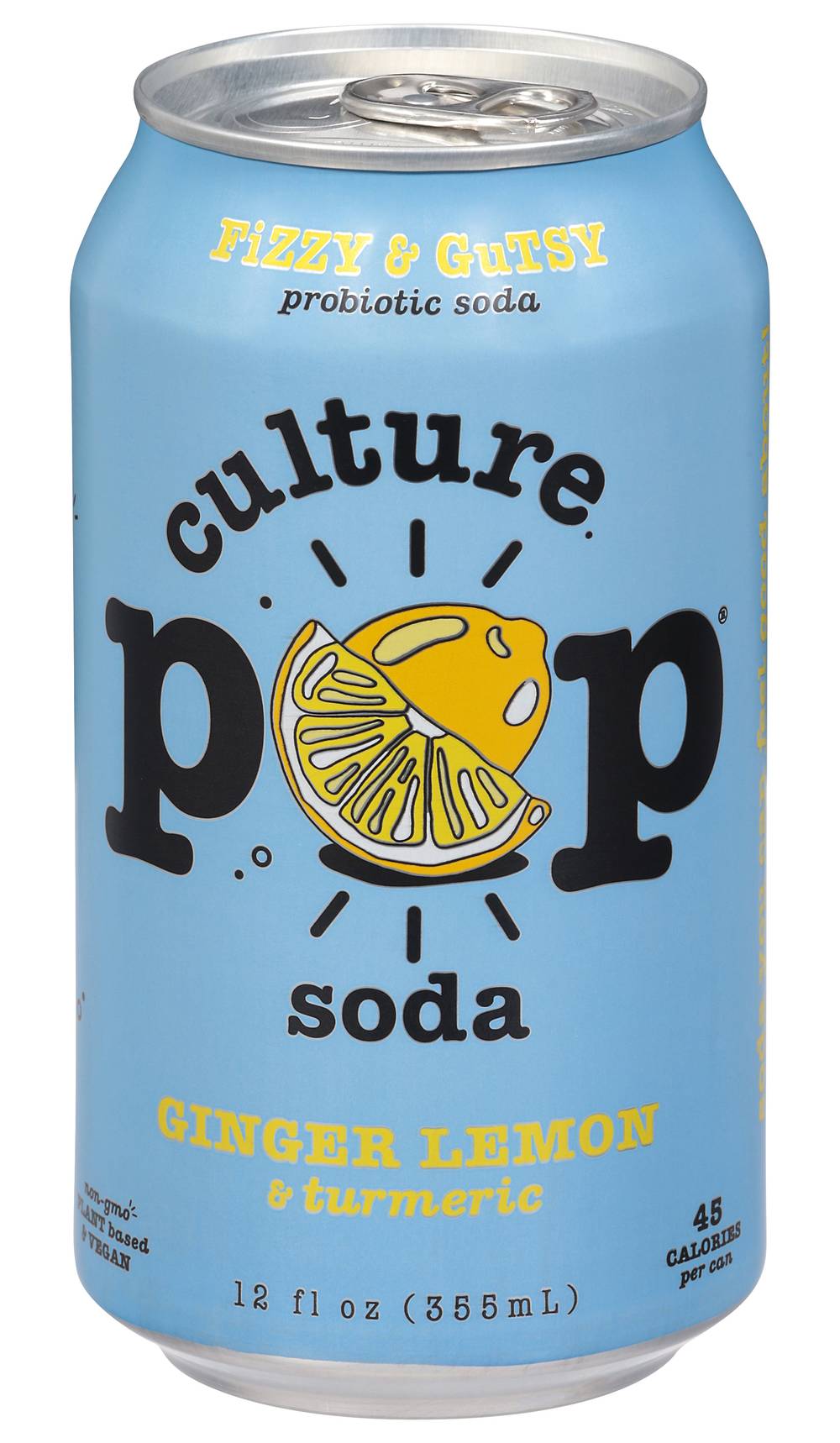 Culture Pop Ginger Lemon & Turmeric Probiotic Soda (12 fl oz)