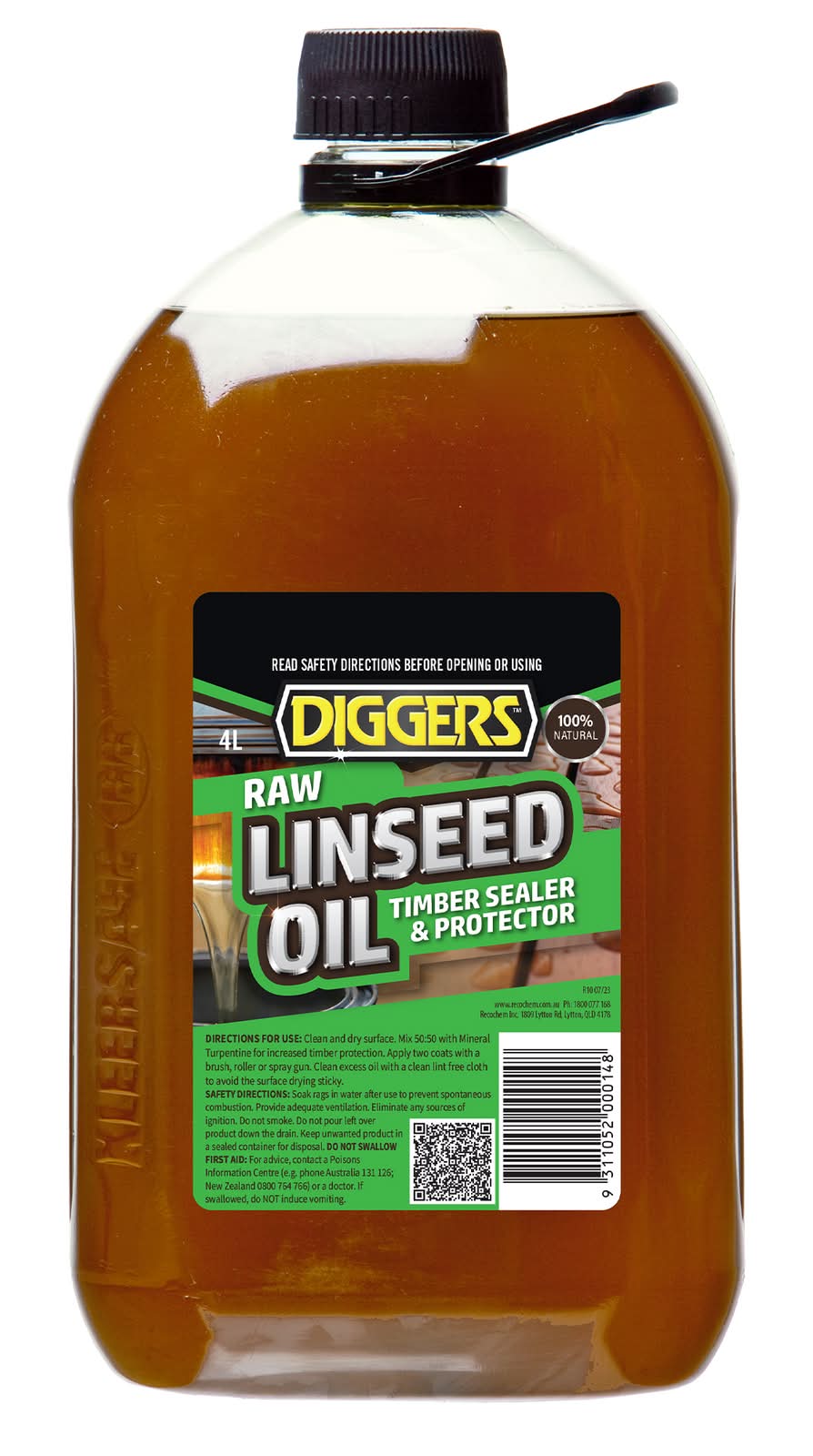 Diggers Raw Linseed Oil (4L)