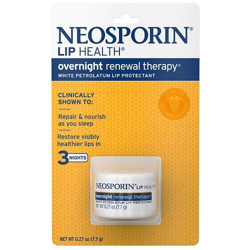Neosporin Lip Health Overnight Renewal Therapy White Petrolatum Lip Protectant - 0.27 oz