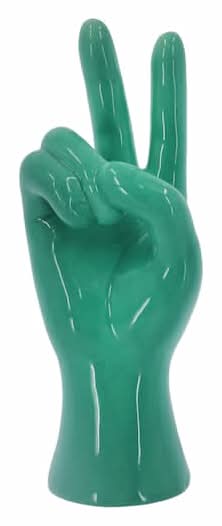7.5" Blue Ceramic Peace Sign By Ashland