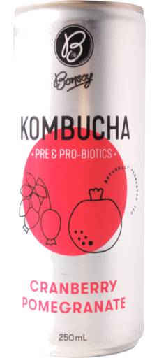 Bonsoy Kombucha Tea, Cranberry-Pomegranate (250mL)