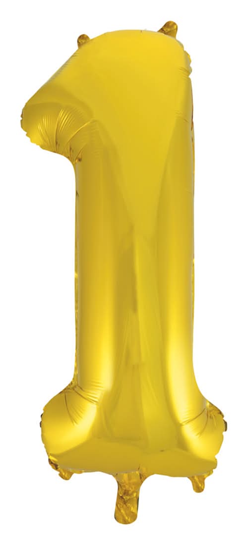 34" Giant Foil Gold Number 1 Balloon