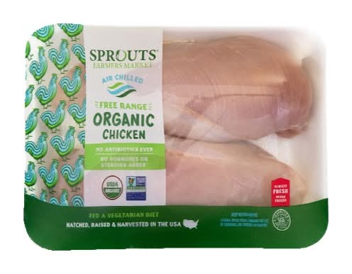 Sprouts Organic Fresh Boneless Skinless Chicken Breast with Rib Meat (Avg. 1.31lb)