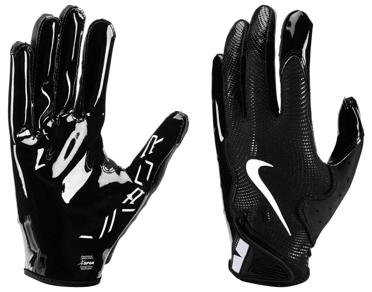 Nike Adult Vapor Jet 8.0 Football Gloves (Black/Black/White, S)