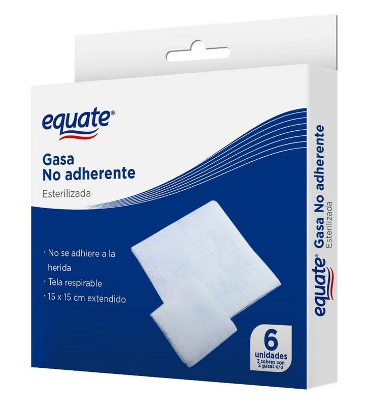 Equate · Gasa no adherente (6 un)