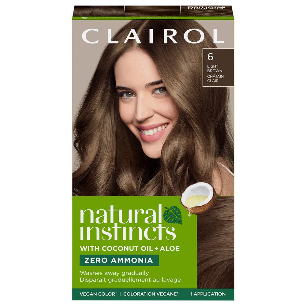 Clairol Natural Instincts Permanent Hair Color, 6 Light Brown (1 kit)