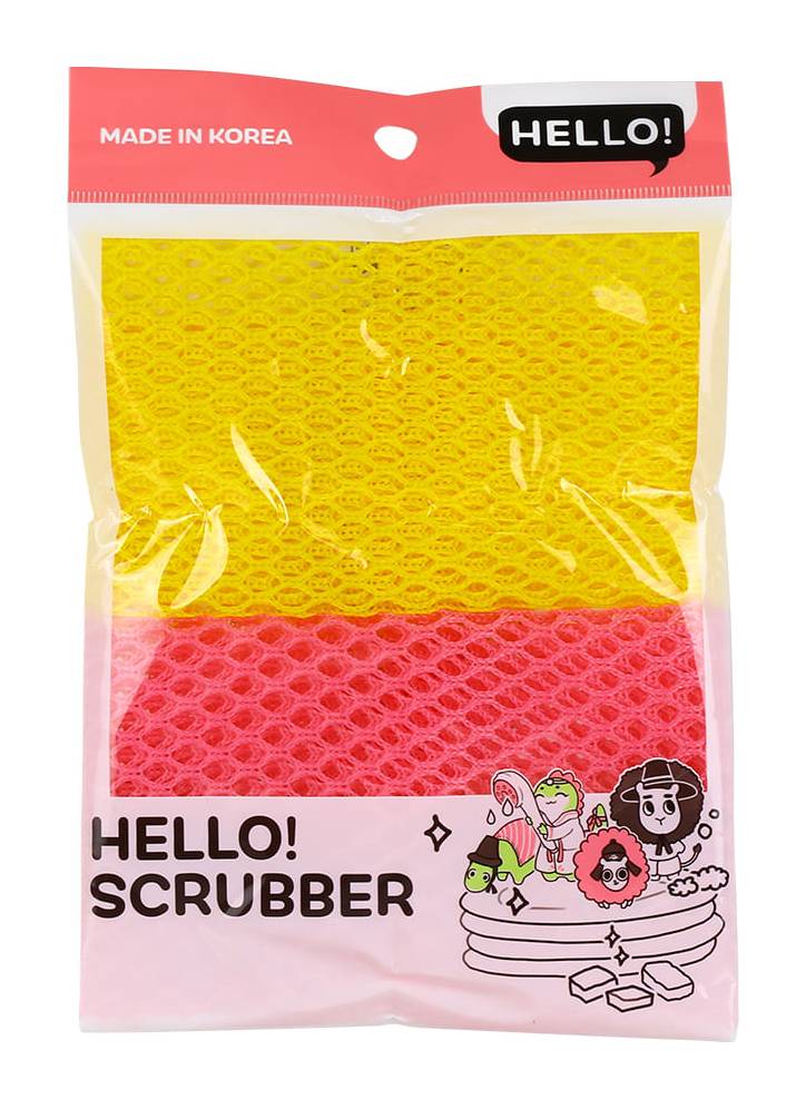 Hello Scrubber, Yellow-Peach (2 ct)
