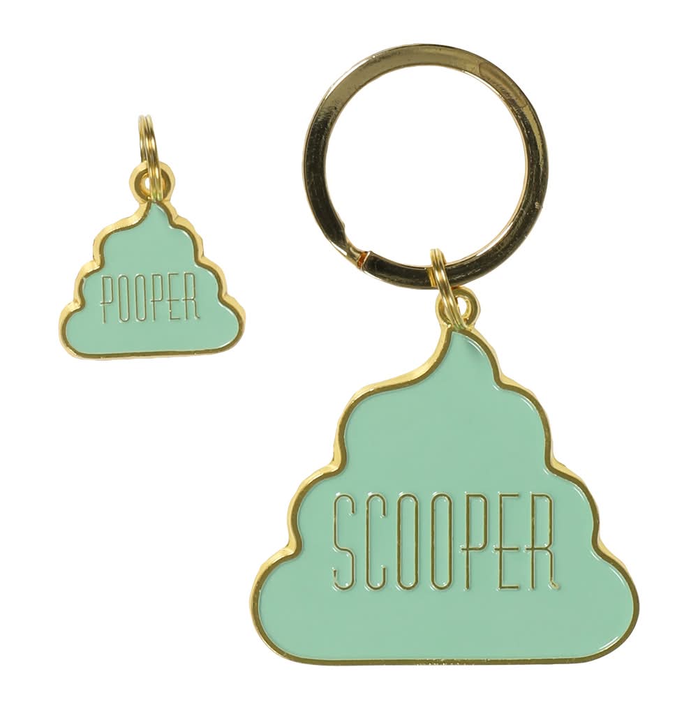 Pet Collar Charm & Keychain Set Green