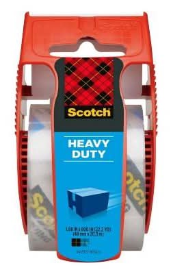 Scotch Heavy Duty Shipping Packaging Tape With Dispenser, 22.2YD