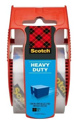 Scotch Heavy Duty Shipping Packaging Tape With Dispenser, 22.2YD