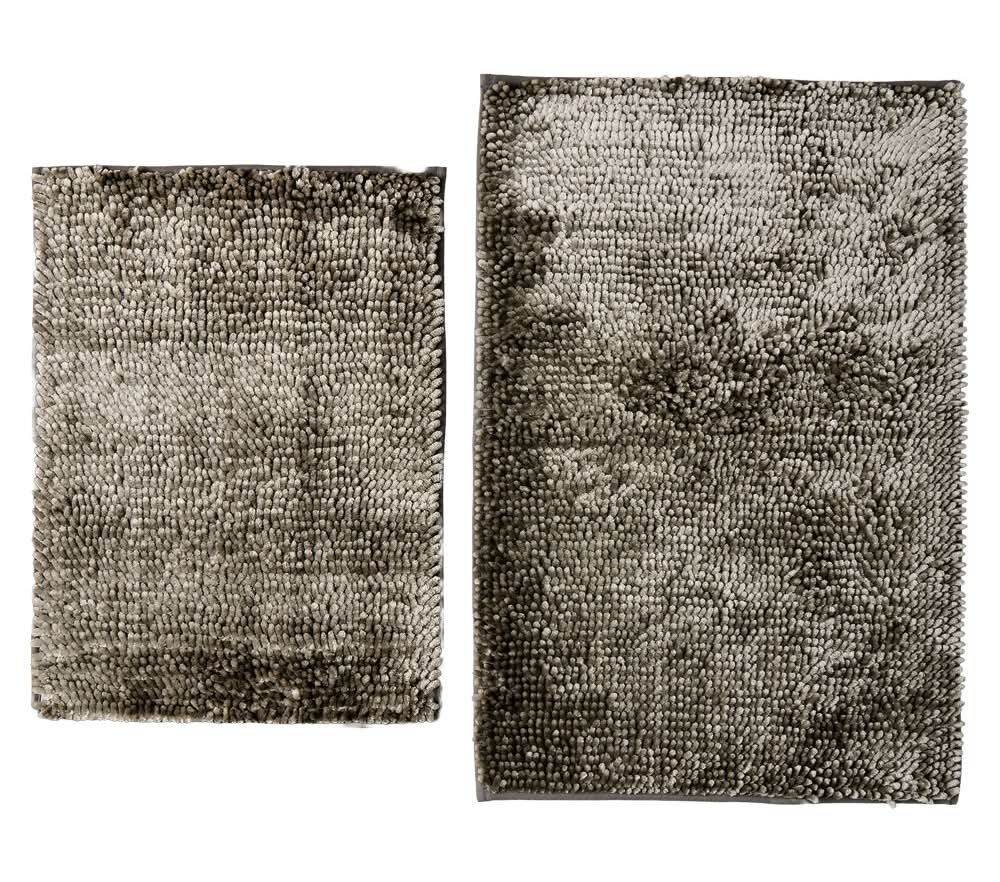 KIRKTON HOUSE 2PC Luxury Chenille Bath Rug - Gray
