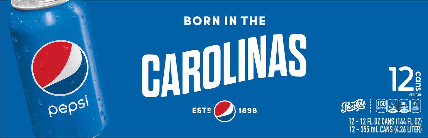 Pepsi Carolinas Cola Soda (12 ct, 12 fl oz)